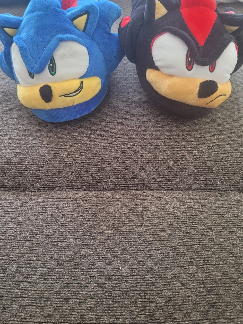 Sonic & Shadow Plush Slipper Set - Blue and Black. New Without Tags